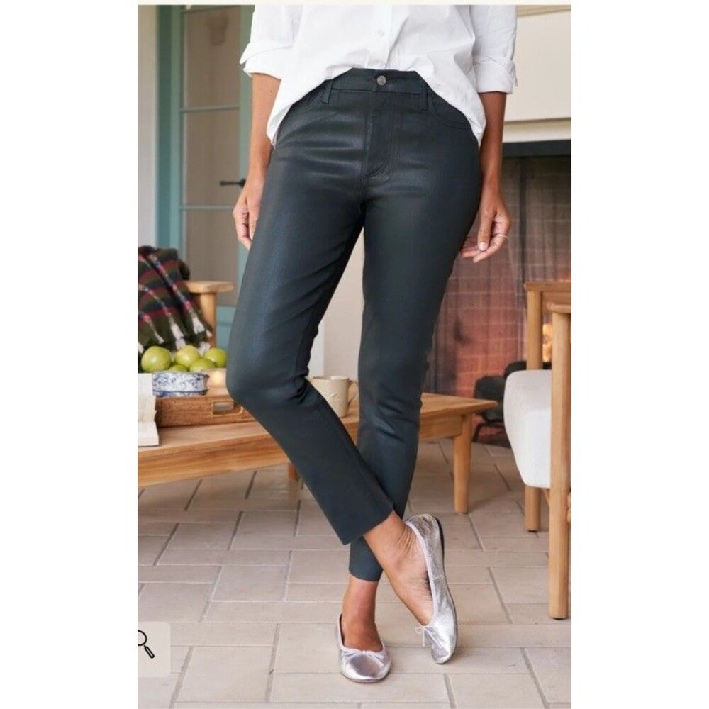 frank & eileen Sligo Italian Waxed Denim Navy Jeans Raw Hem Ankle 29